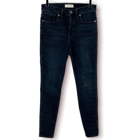Madewell 10 High Rise Skinny Jeans Macalester Wash Knee Rip Edition Size 29 - Picture 2 of 12